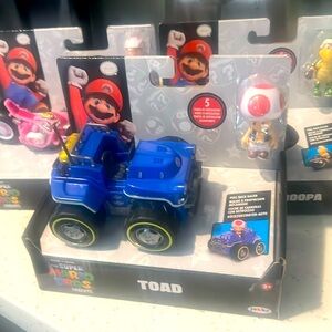 Super Mario Bros Toad Peach & Koopa Pull Back Racers